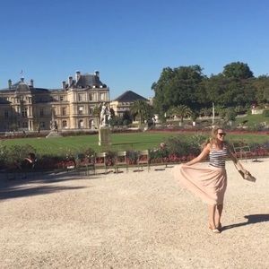 Pink High Waisted Chiffon Midi Skirt